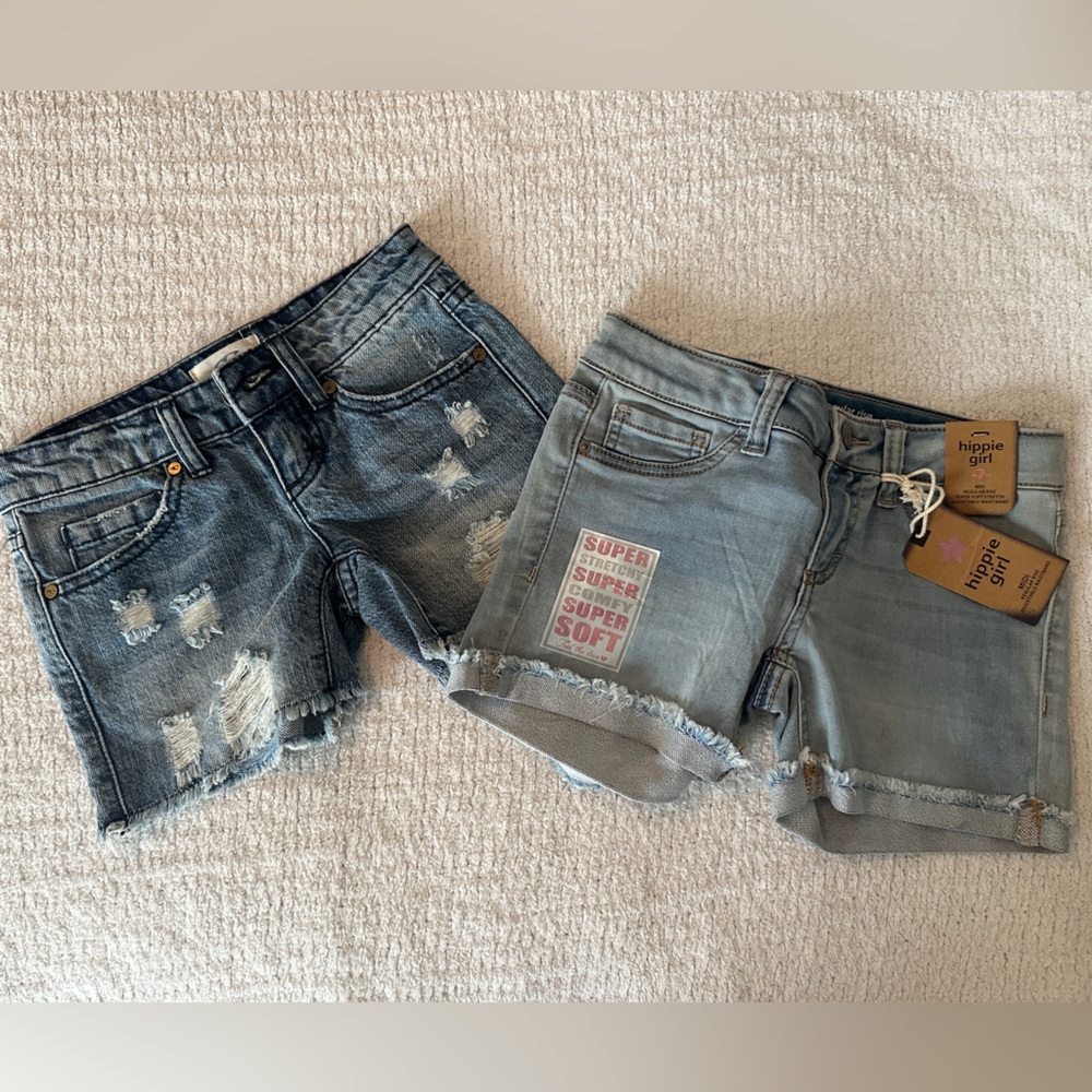 Two pair Denim Shorts. Size 7 O'Neil, Hippie girl